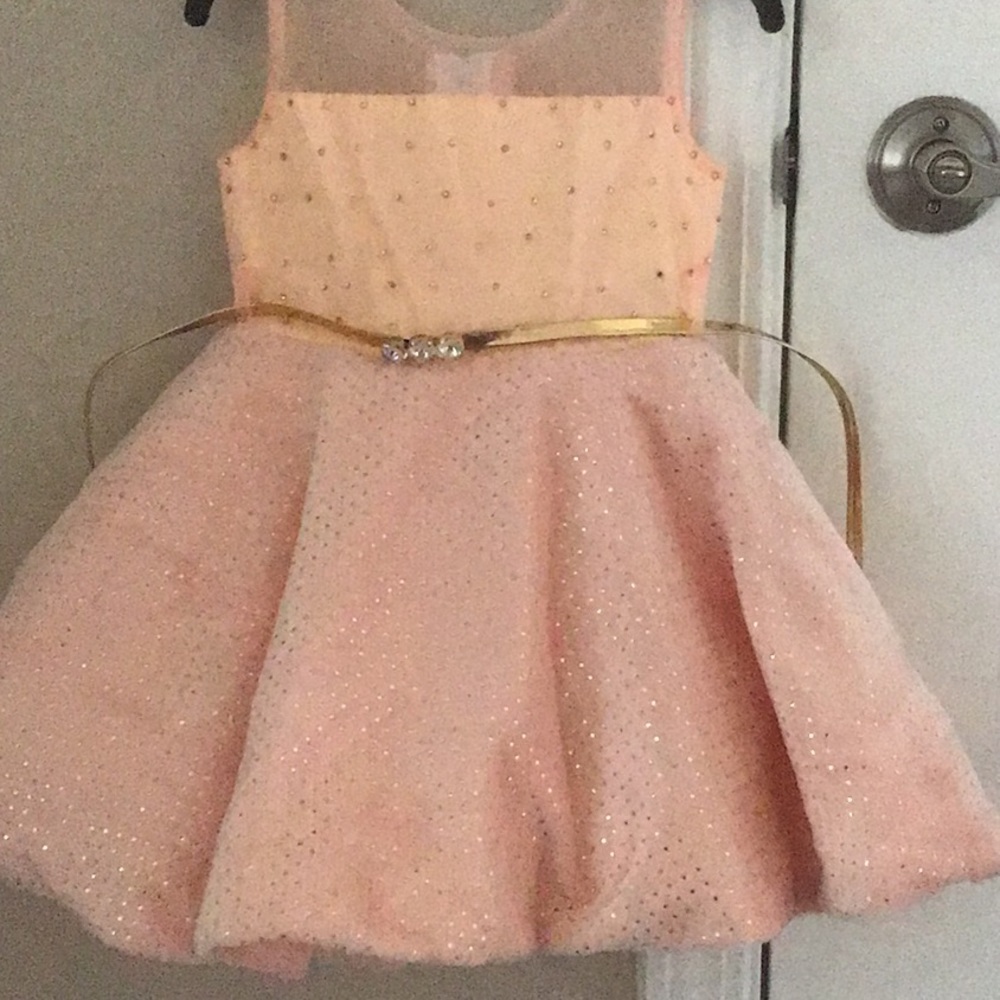 Peach sparkly princess frock with jacket